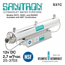 Sanitron S37C: NSF/ANSI 25-3703 (12vDC, Q=2,7м³/час, D=1" NPT) система уф обеззараживания воды