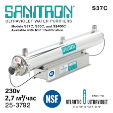 Sanitron S37C: NSF/ANSI 25-3792 (230vAC, Q=2,7м³/час, D=1" NPT) система уф обеззараживания воды