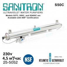 Sanitron S50C: NSF/ANSI 25-5052 (230vAC, Q=4,5м³/час, D=1 1/4" NPT) система уф обеззараживания воды